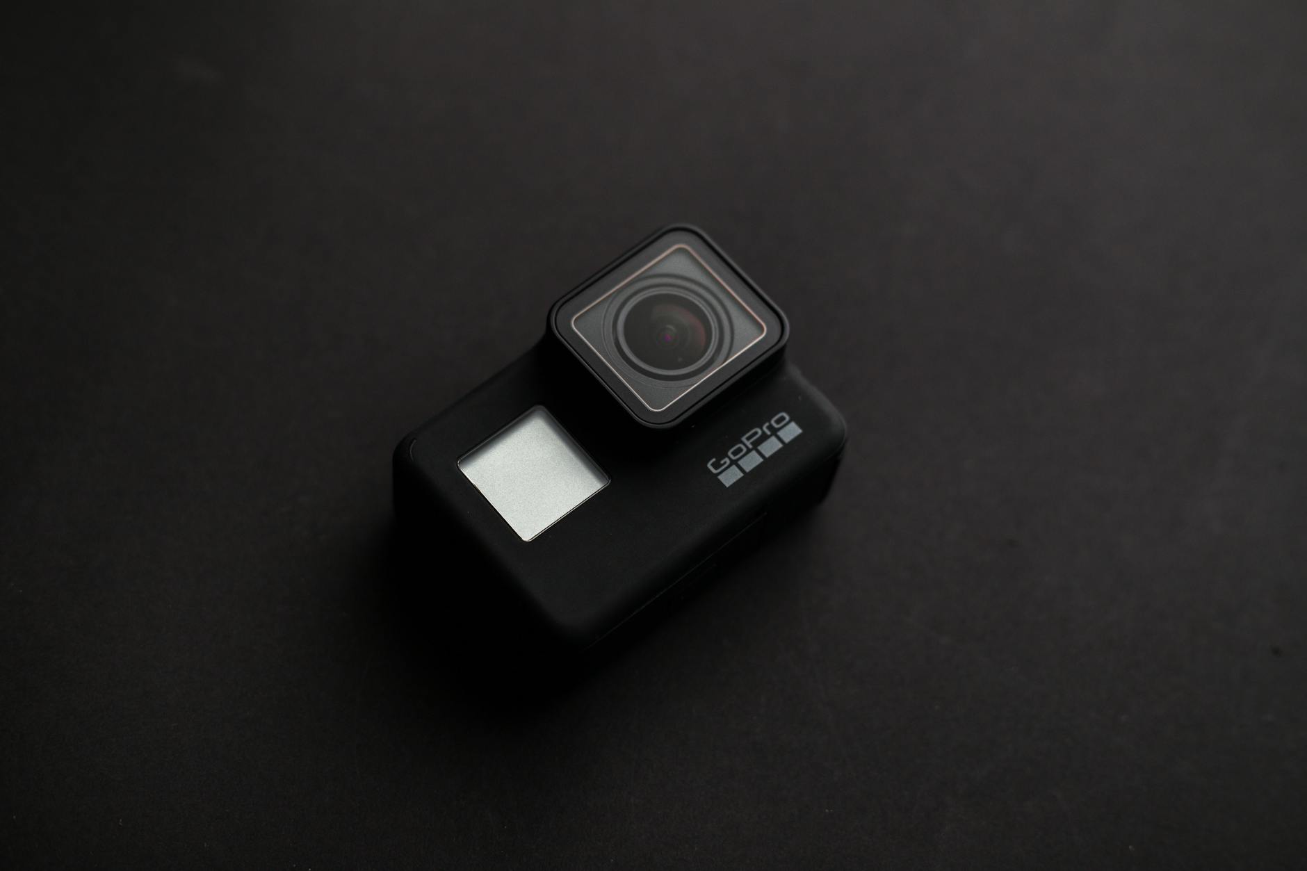 photo of black gopro camera