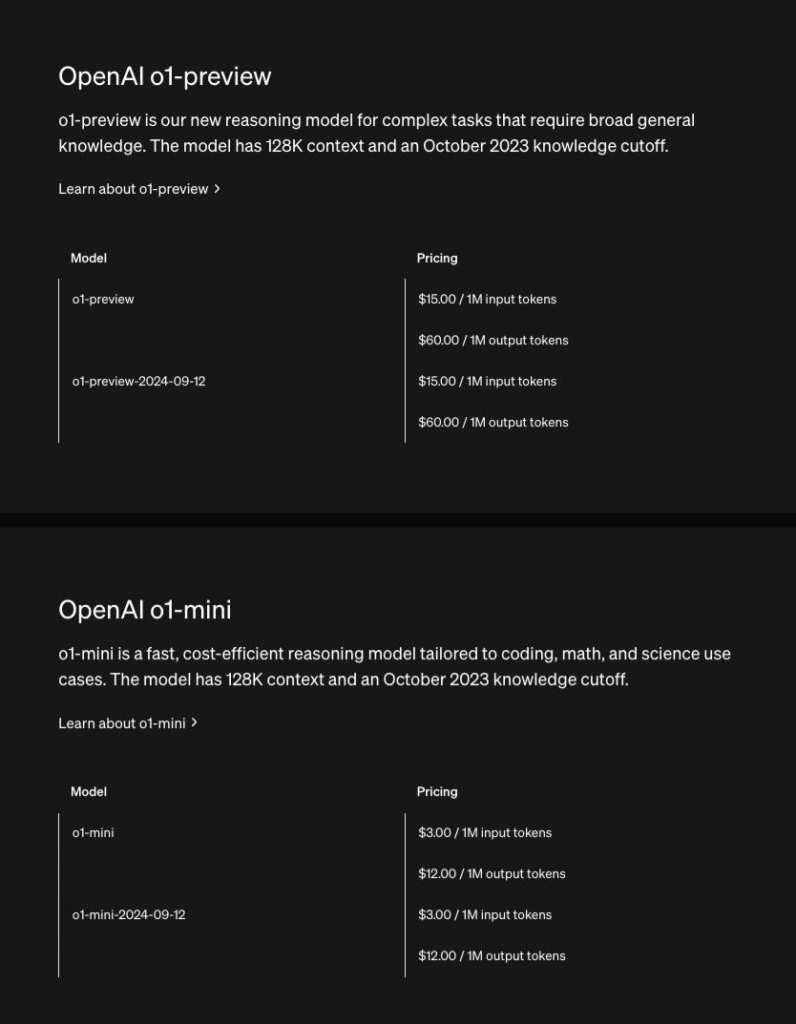 OpenAI o1模型API