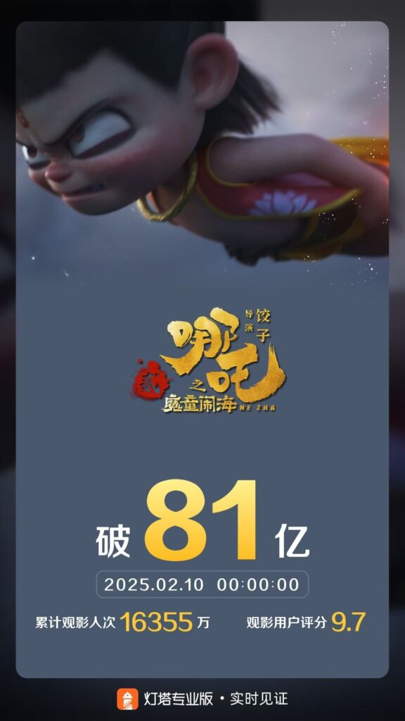 《哪吒之魔童闹海》票房突破81亿